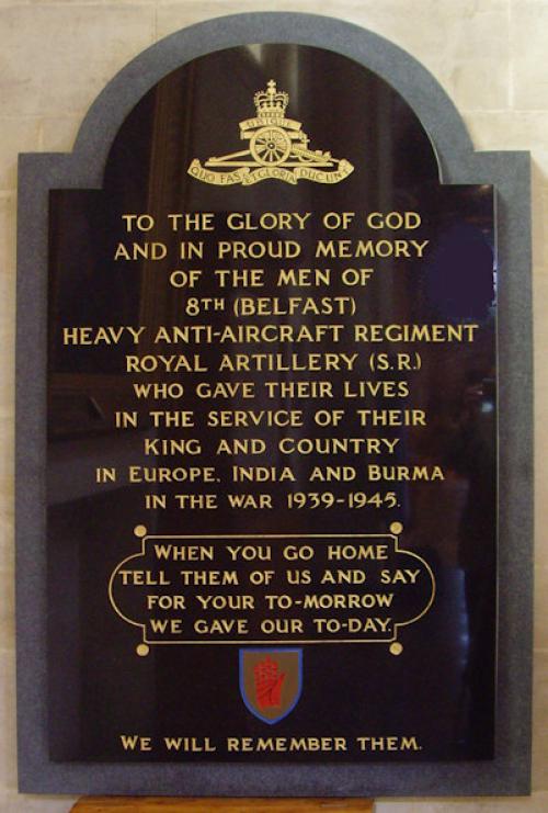 8th Belfast Heavy A.A. Regt. Memorial
