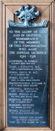 Rathgar Presbyterian Church WW I Memorial