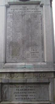 Royal Irish Regiment Boer War Memorial